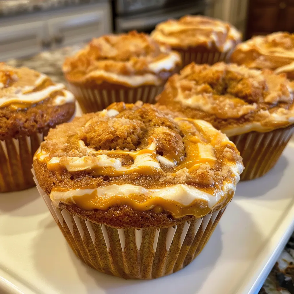 Pumpkin Cream Cheese Swirl Muffins