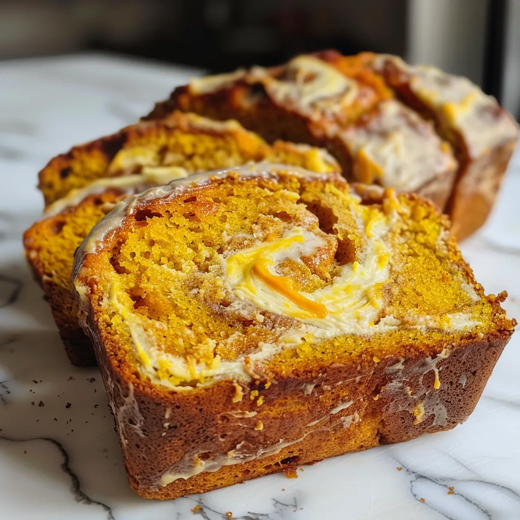 Pumpkin Bread with Cream Cheese Swirl Recipe