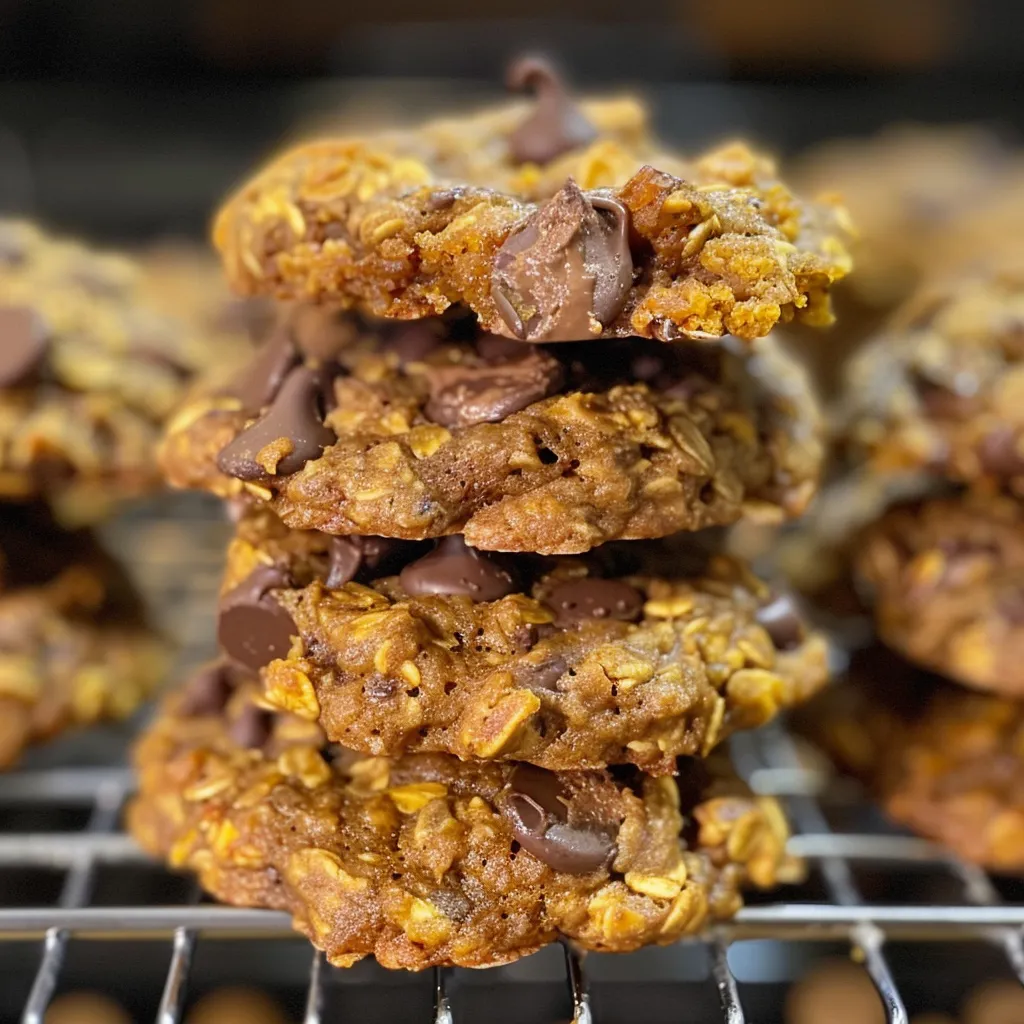 Soft & Chewy Pumpkin Chocolate Chip Oatmeal Cookies