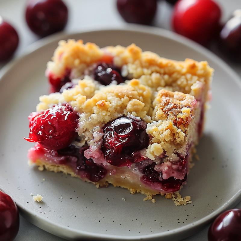 A close-up view of a slice of blueberry lemon french toast casserole on a white marble surface.