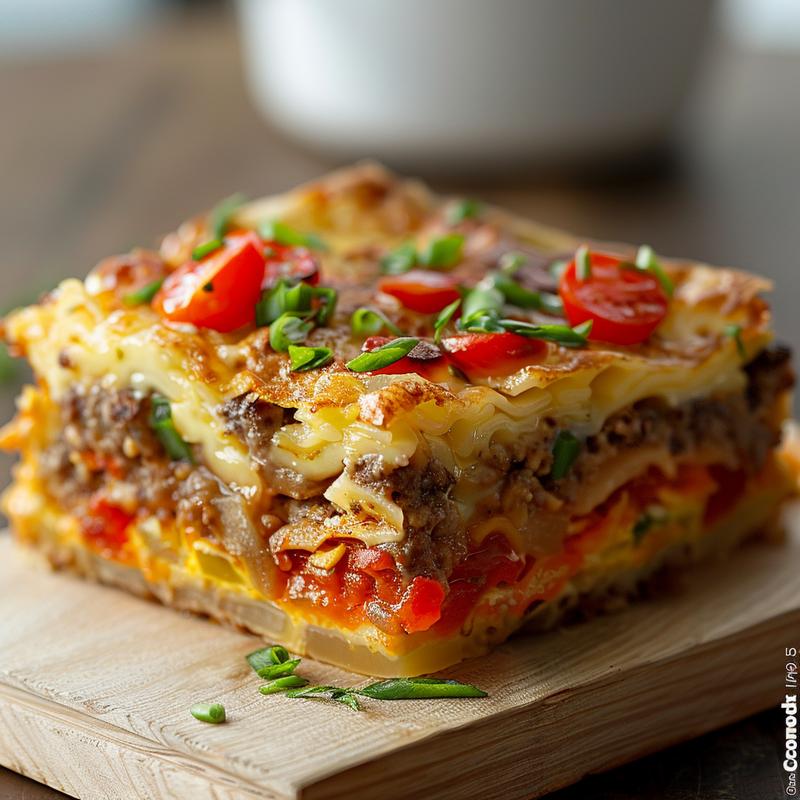 Close-up of a portion of sweet potato casserole with a glossy finish on a light grey plate.